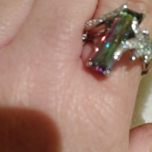 Ladies mermaid stone silver ring size 10 New with tags